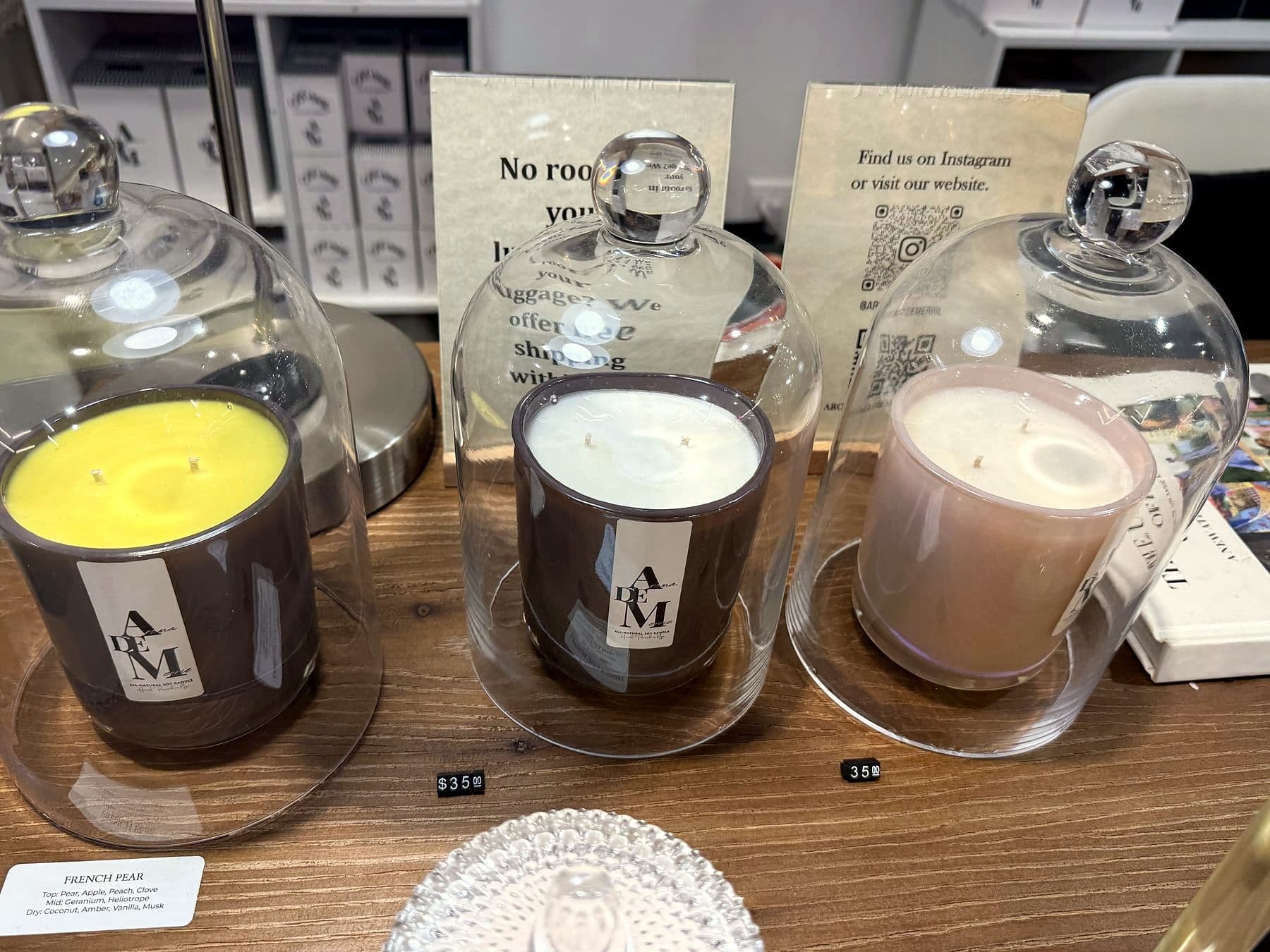 Candles on display